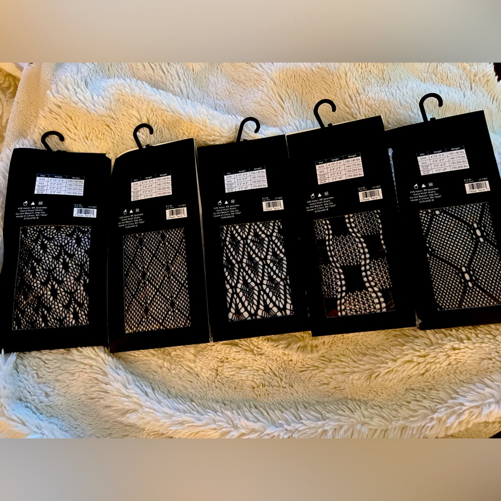 Five New Pairs of NuNu Fishnets Size M/L